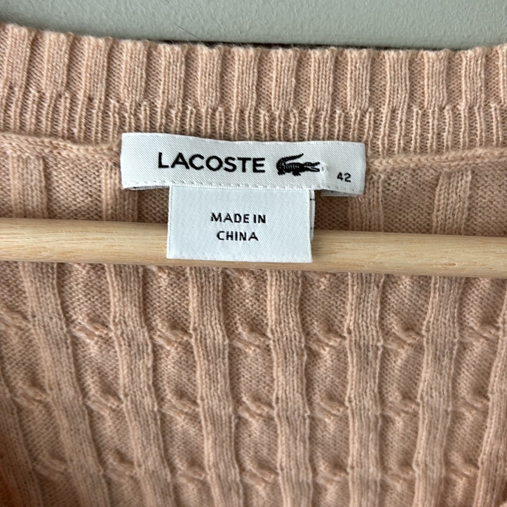 Lacoste Wool-Cashmere Cable Knit Sweater – Size 42 (Approx. M) - Picture 4 of 8